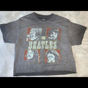 Beatles Graphic Band Crop Top